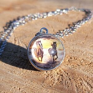 Marble Horse Necklace 🐎. NWT*